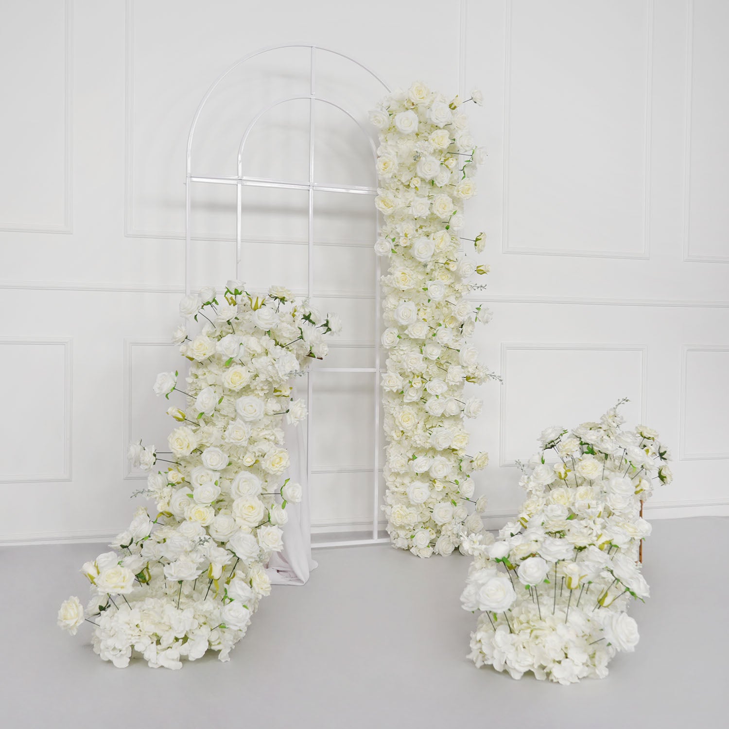 Uflower White Sofa Table Runner Floor Flower Arrangement