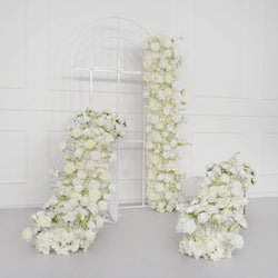 Uflower White Sofa Table Runner Floor Flower Arrangement