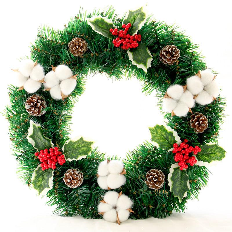 New Christmas Wreath Saffron Wreath 30/40/50 Decoration Door Decoration Hanging Decoration Supplies