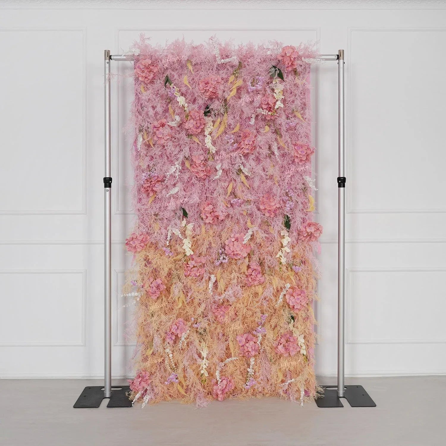 Uflower Flower Wall Champagne Pink Frost Floral Backdrop Wedding Party Proposal Decor SET80215 - Uflower