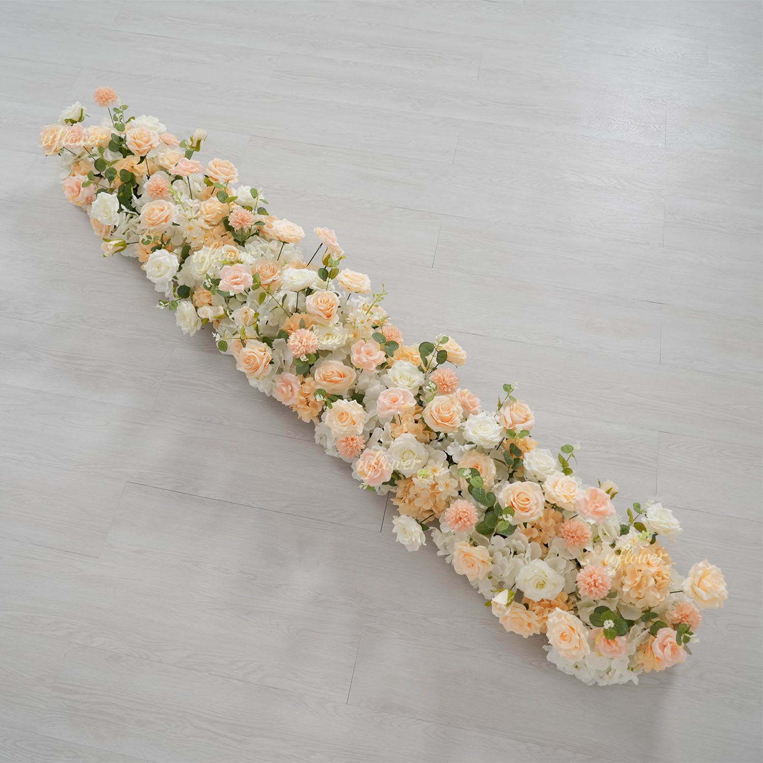 Uflower Champagne Rose Floral Square Arch Wedding Party Backdrop Decoration