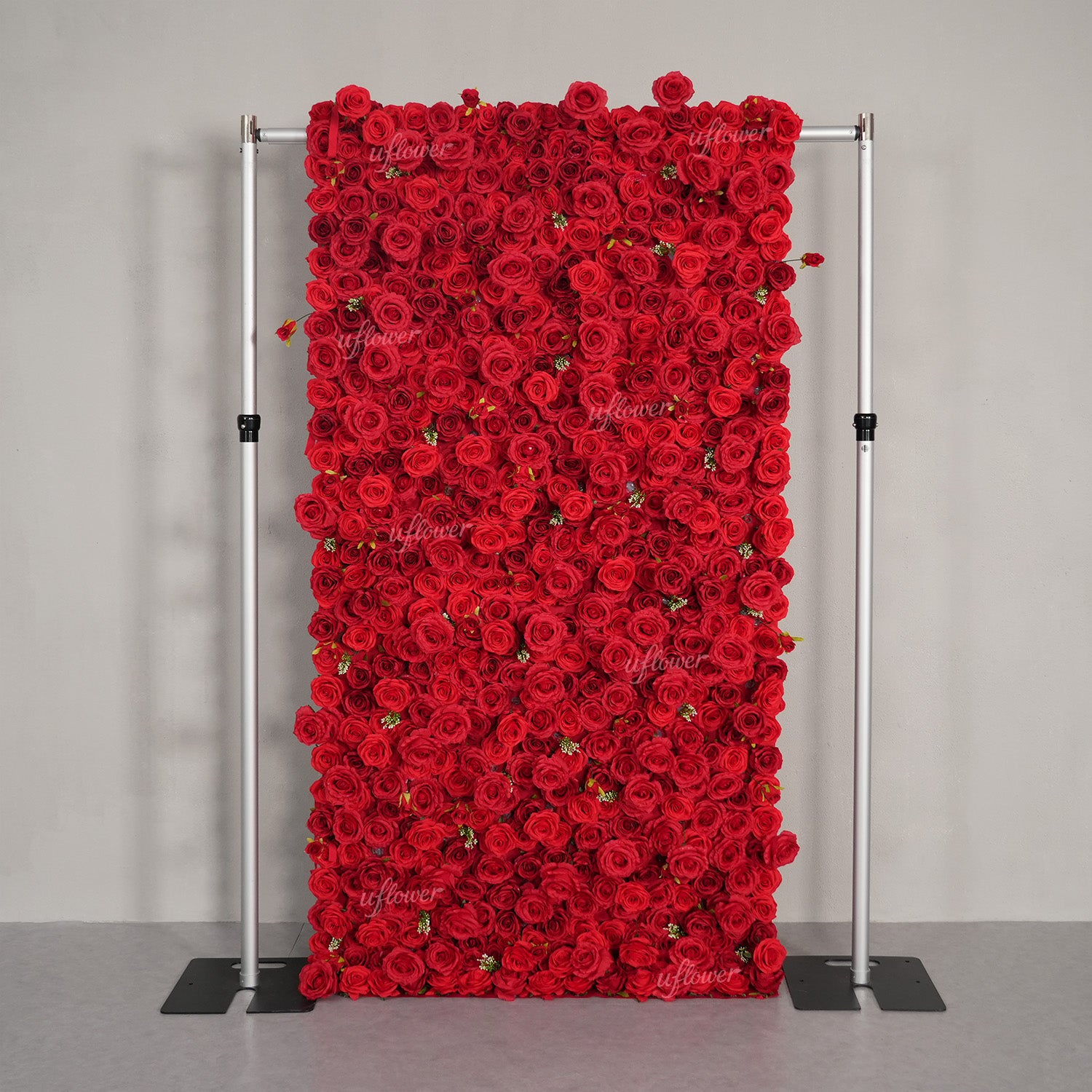 Uflower Red Rose Flower Wall Backdrop Wedding Party Decoration