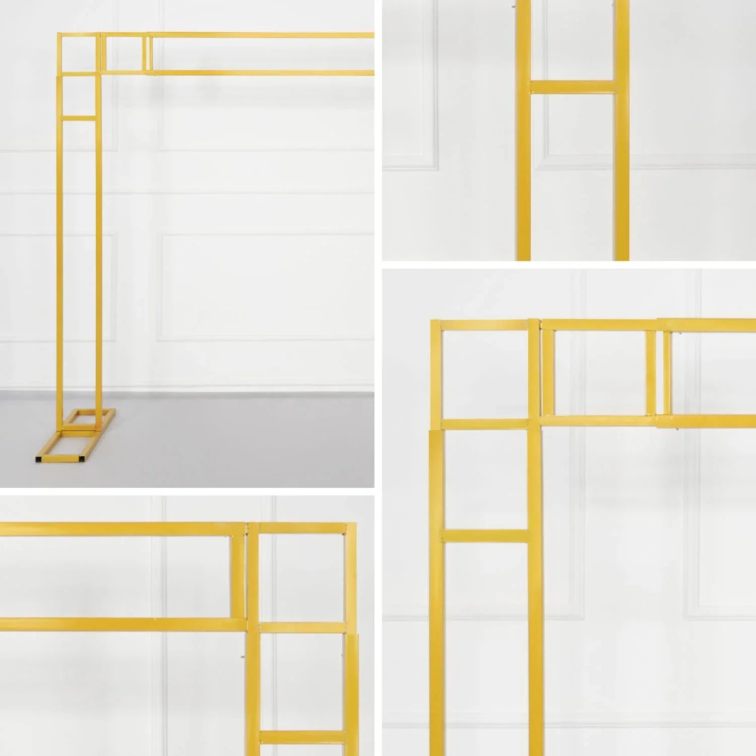 Uflower White Gold Retractable Flower Stand Adjustable Wedding Stage Background Shelf - Uflower