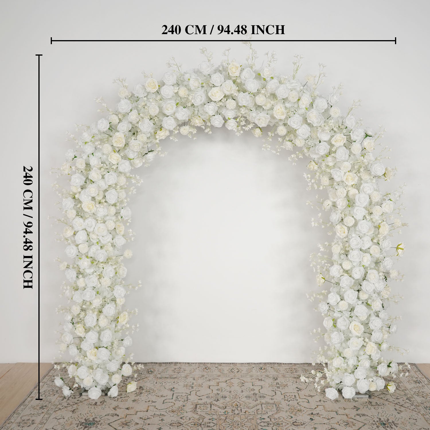 Uflower White Rose Floral Door Arch Wedding Party Backdrop Decoration