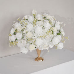 Uflower White Rose Baby's Breath Flower Ball For Table Centerpieces