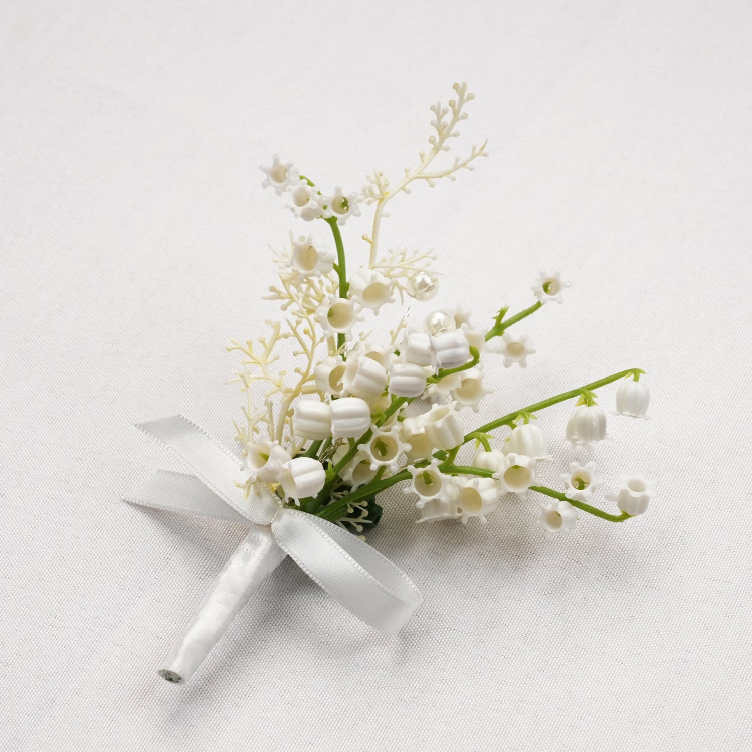 Uflower White Series With Greenery  Bride Bouquet Wrist Corsage Groom Boutonniere Wedding Event Supplies