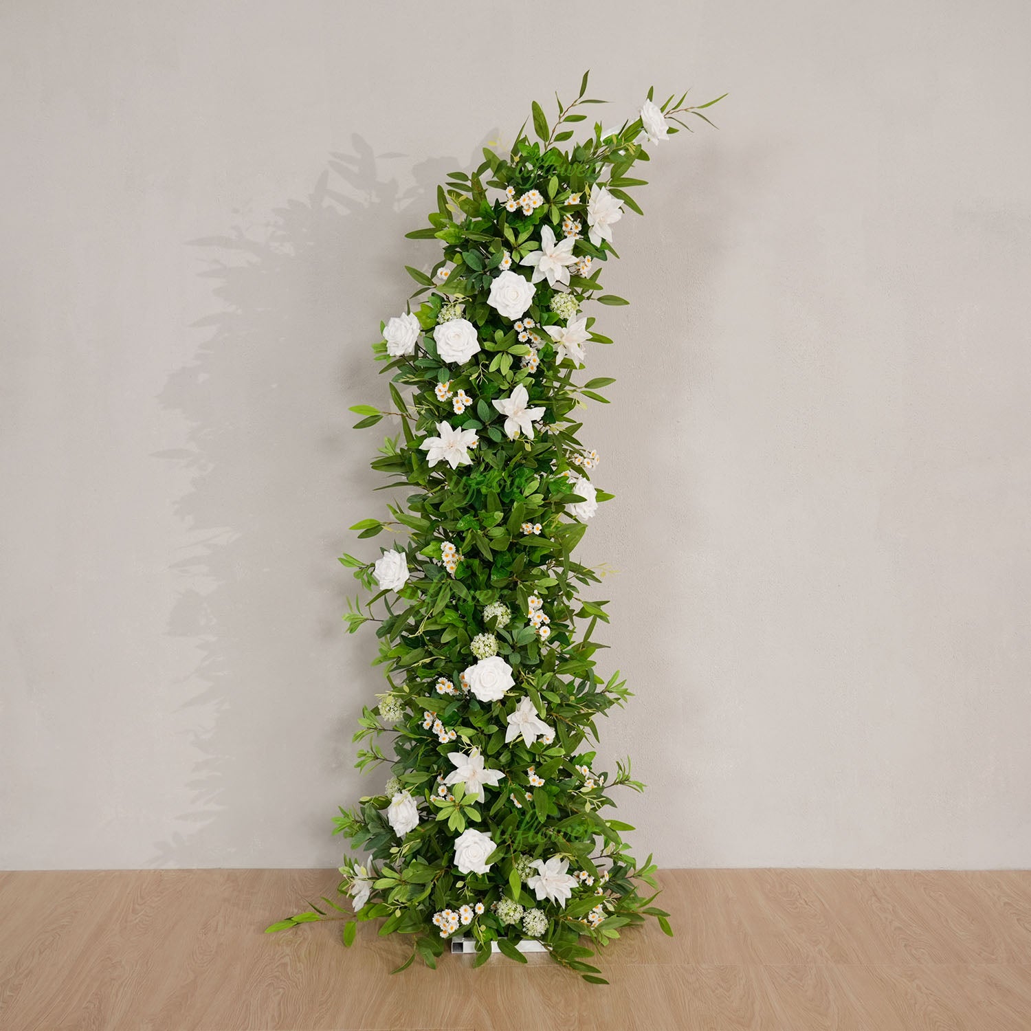 Uflower White Green Floral Arrangement Horn Arch Wedding Backdrop Props