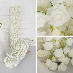 Uflower White Sofa Table Runner Floor Flower Arrangement