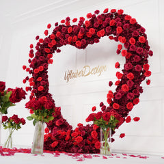 2*2m Rose Red Gradient Flower Wall