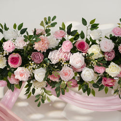 Artificial Pink Rose Flower Arrangement Wedding Backdrop Decor Props