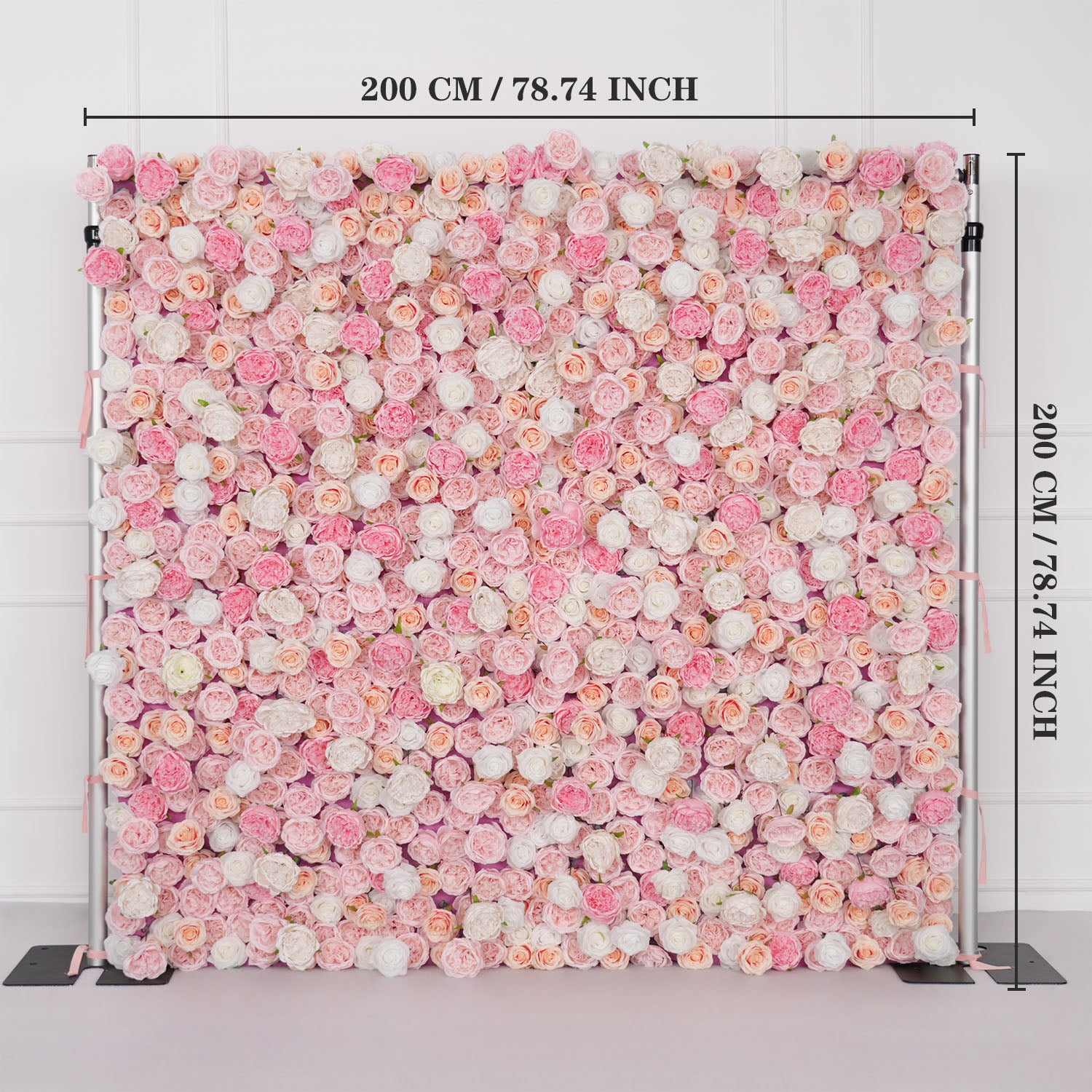 Uflower Artificial Pink Rose Wall Wedding Backdrop Decor