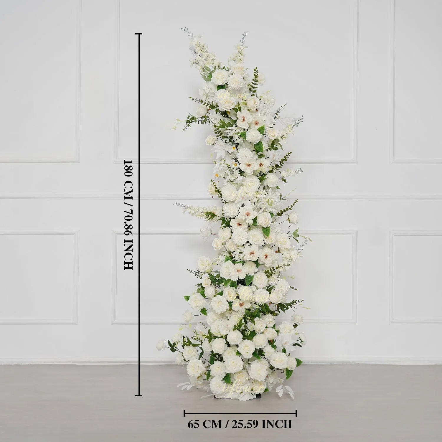 Uflower White Greenery Arrangement Floral Horn Arch Wedding Party Backdrop Decor SET80189 - Uflower
