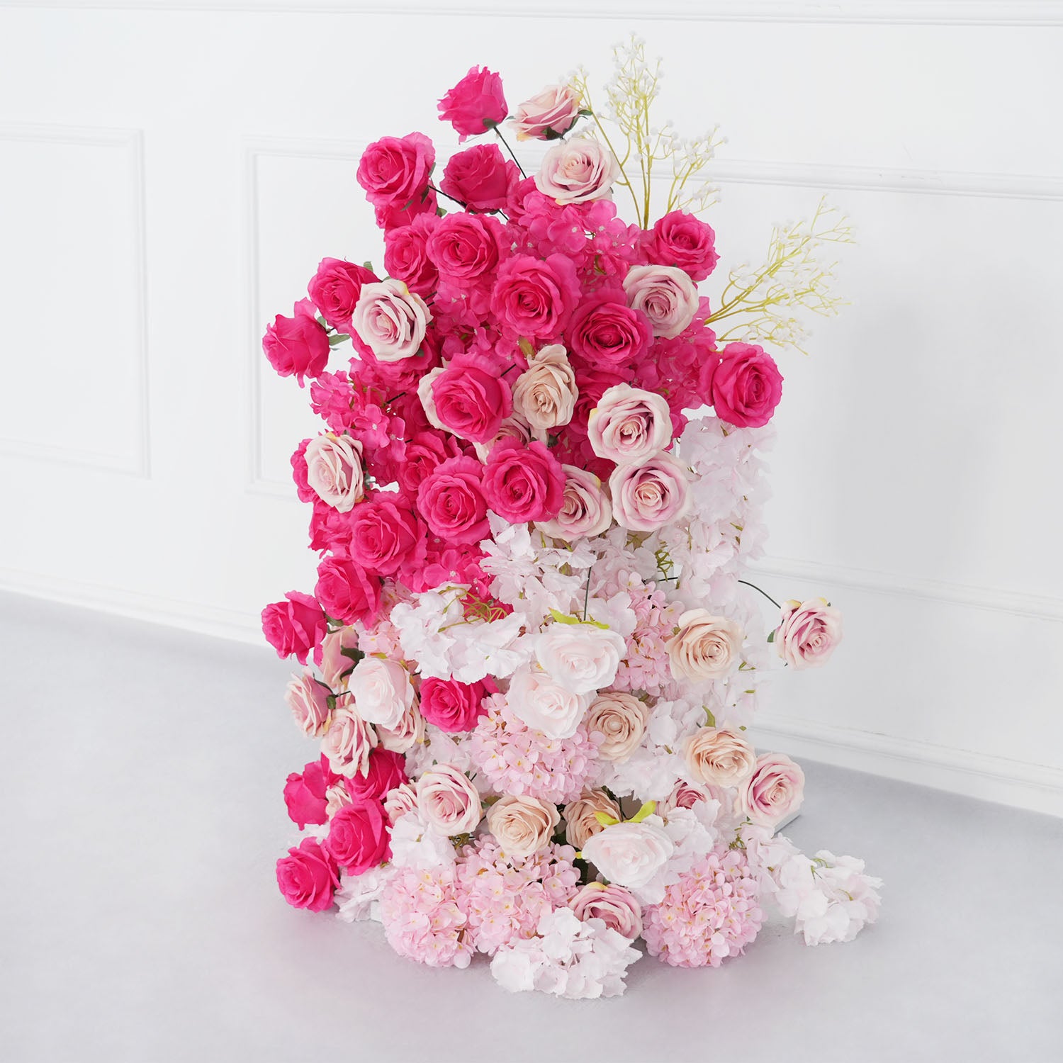 Uflower Rose red rose wedding background arch KT board decoration flower arrangement