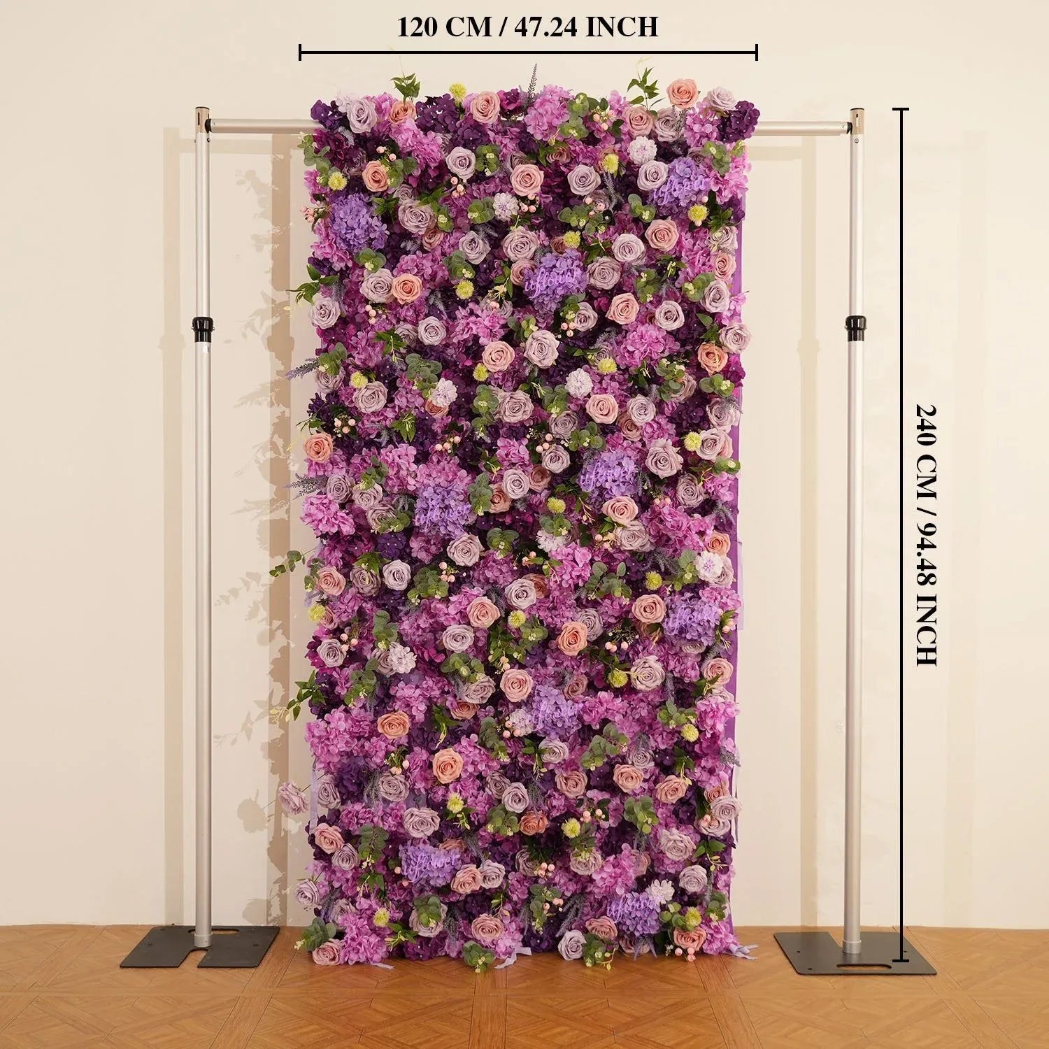 Uflower Flower Wall 3D Purple Hydrangea Floral Backdrop Wedding Party Proposal Decor - Uflower