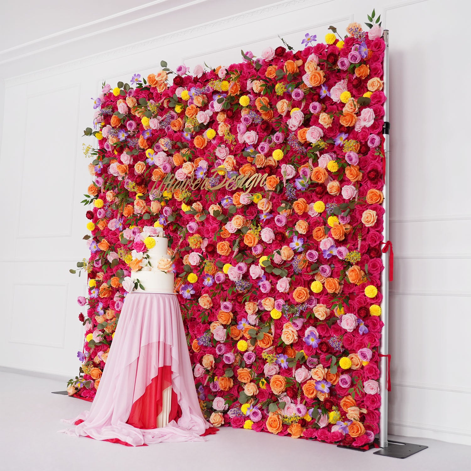Uflower Artificial Colored Flower Wall Wedding Backdrop Deco Birthday Party
