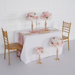 Uflower Pink Table Centerpiece Floral Ball Wedding Table Decoration