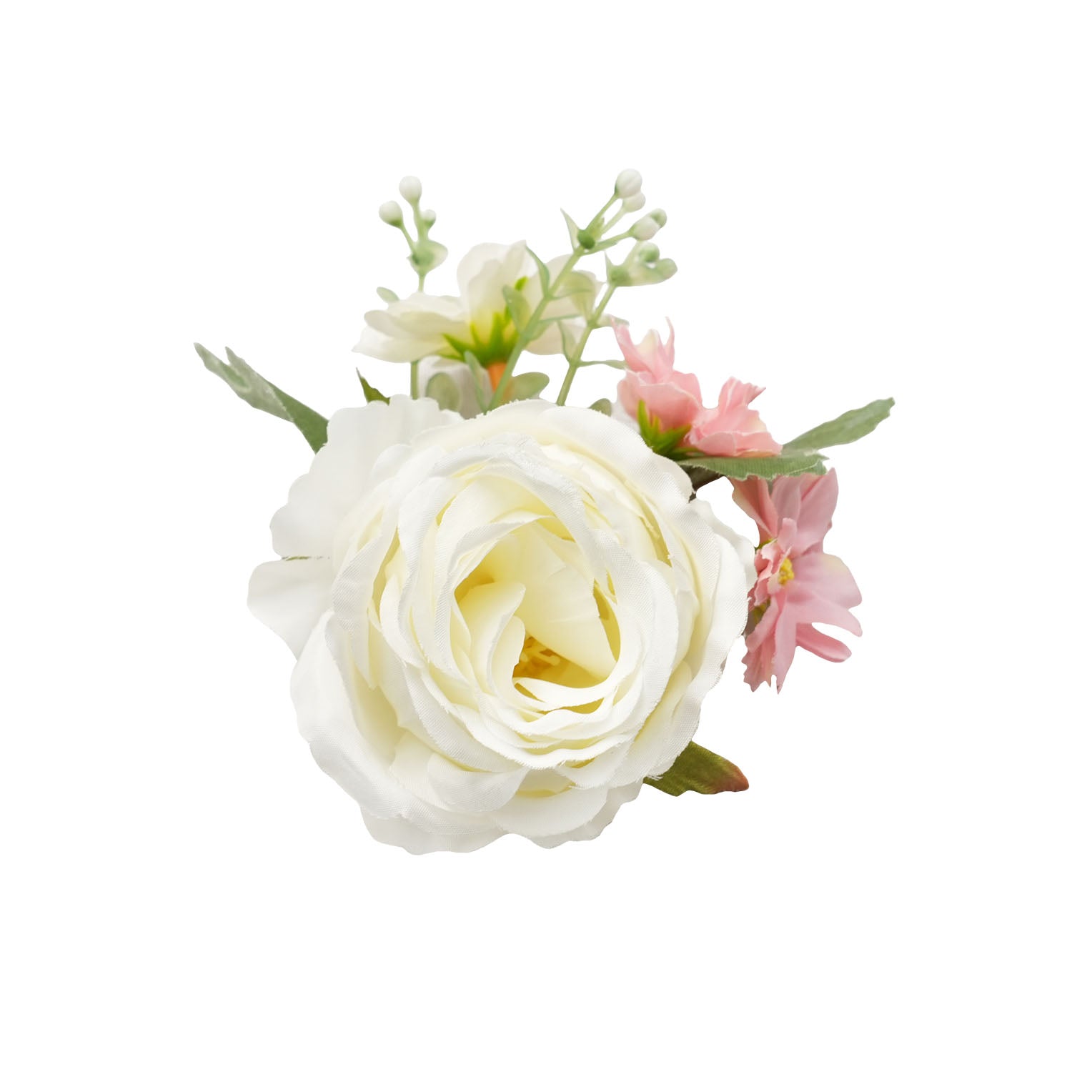 Uflower Pink White Series Bride Bouquet Wrist Corsage Groom Boutonniere Wedding Event Supplies