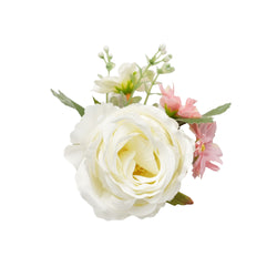 Uflower Pink White Series Bride Bouquet Wrist Corsage Groom Boutonniere Wedding Event Supplies