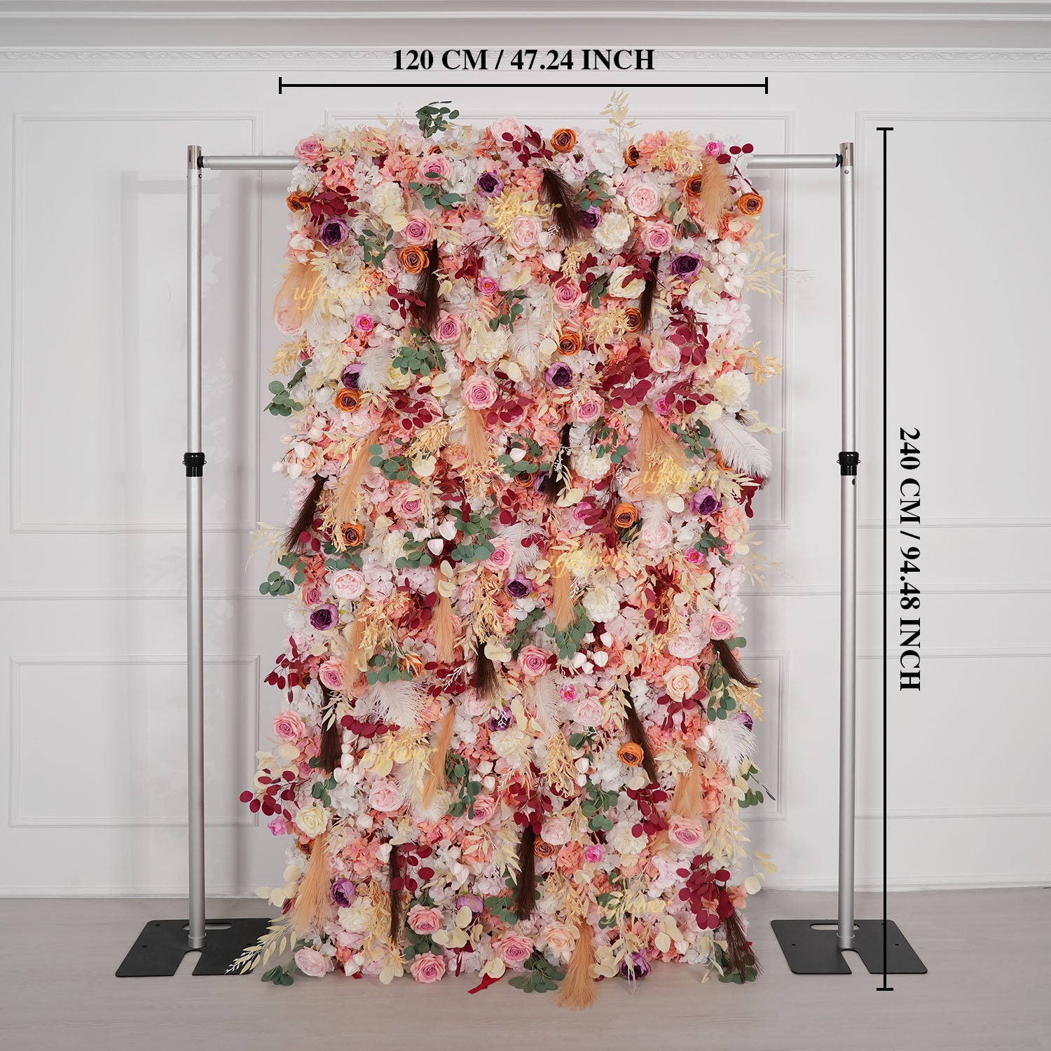 Uflower Champagne Khaki 5D Flower Wall Wedding Party Proposal Decor