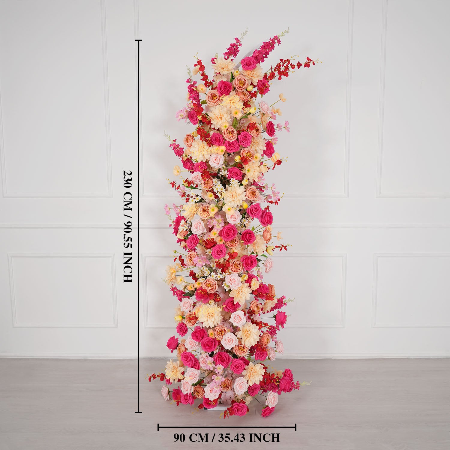 Uflower Champagne Pink Flower Horn Arch Wedding Party Birthday Backdrop Decor