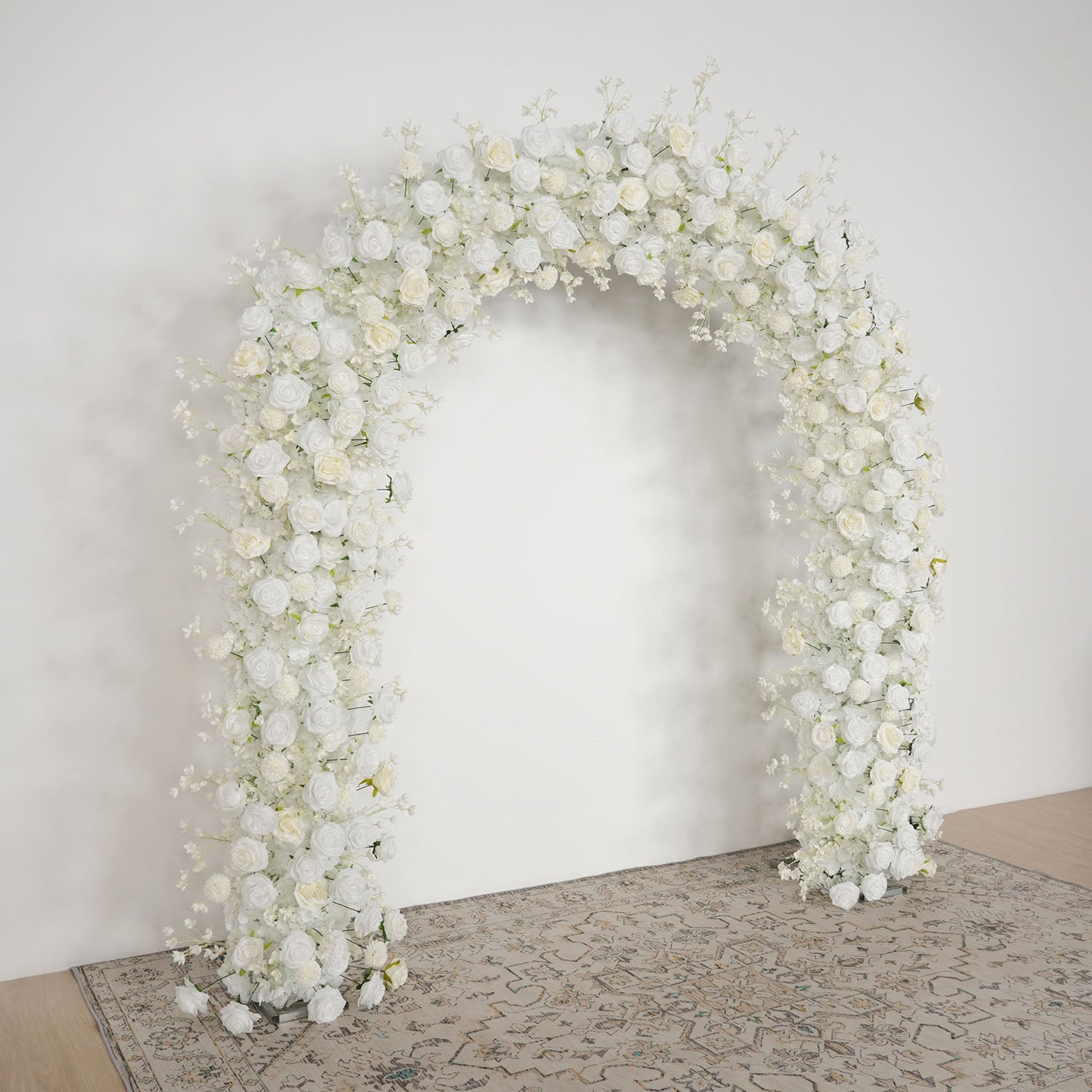 Uflower White Rose Floral Door Arch Wedding Party Backdrop Decoration