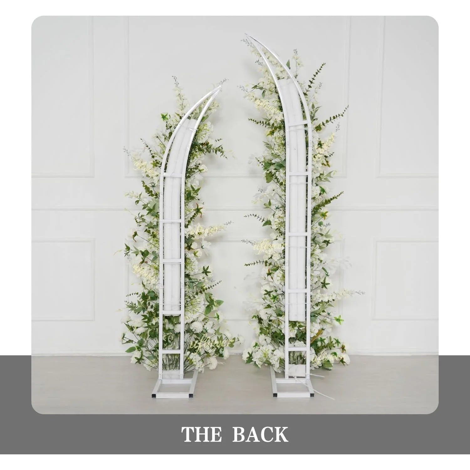 Uflower White Greenery Arrangement Floral Horn Arch Wedding Party Backdrop Decor SET80189 - Uflower