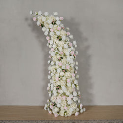 Uflower Pink White Rose Floral Horn Arch Wedding Party Backdrop Decor
