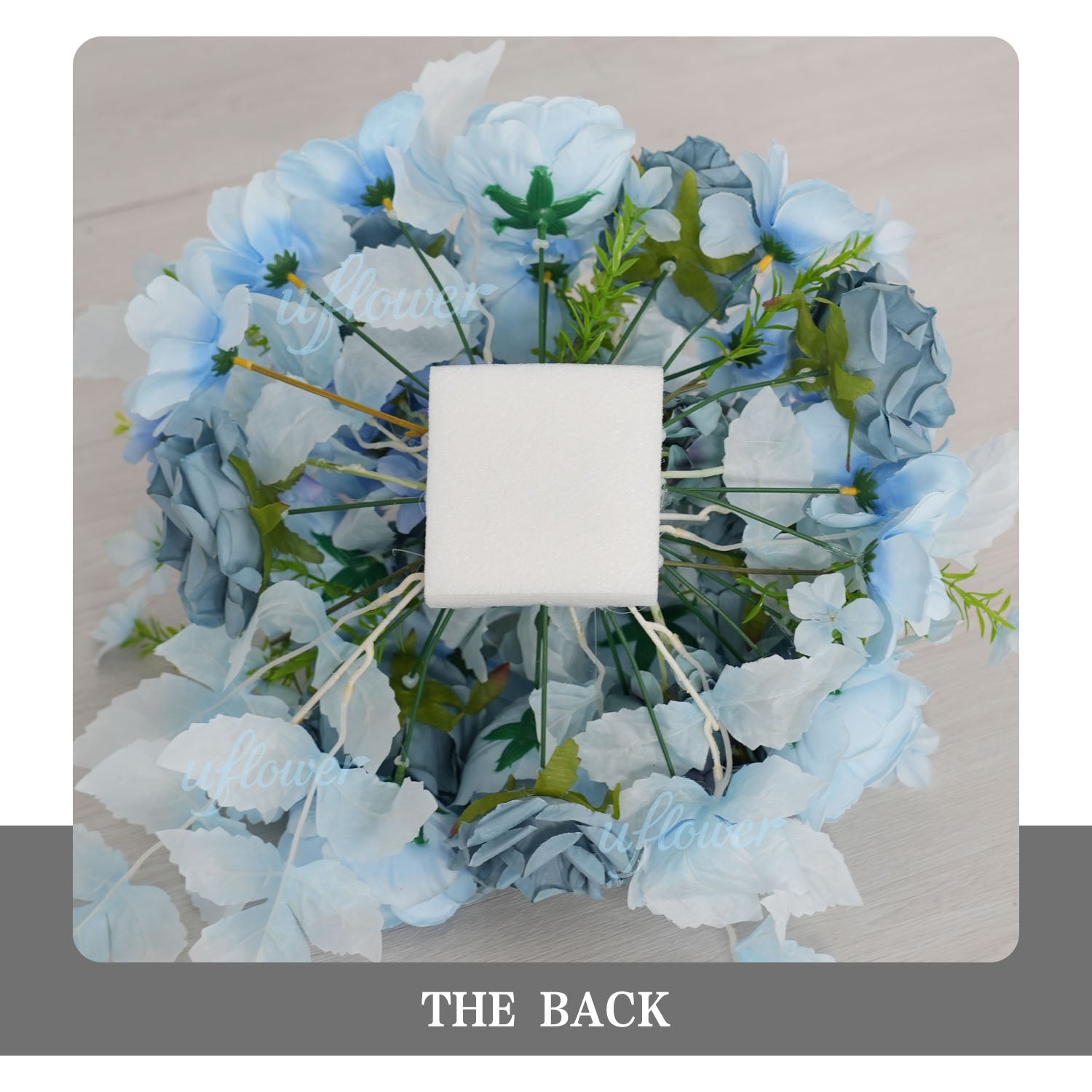 Uflower Smog-Blue Flower Row Decor KT Board Wedding Arrangement Props