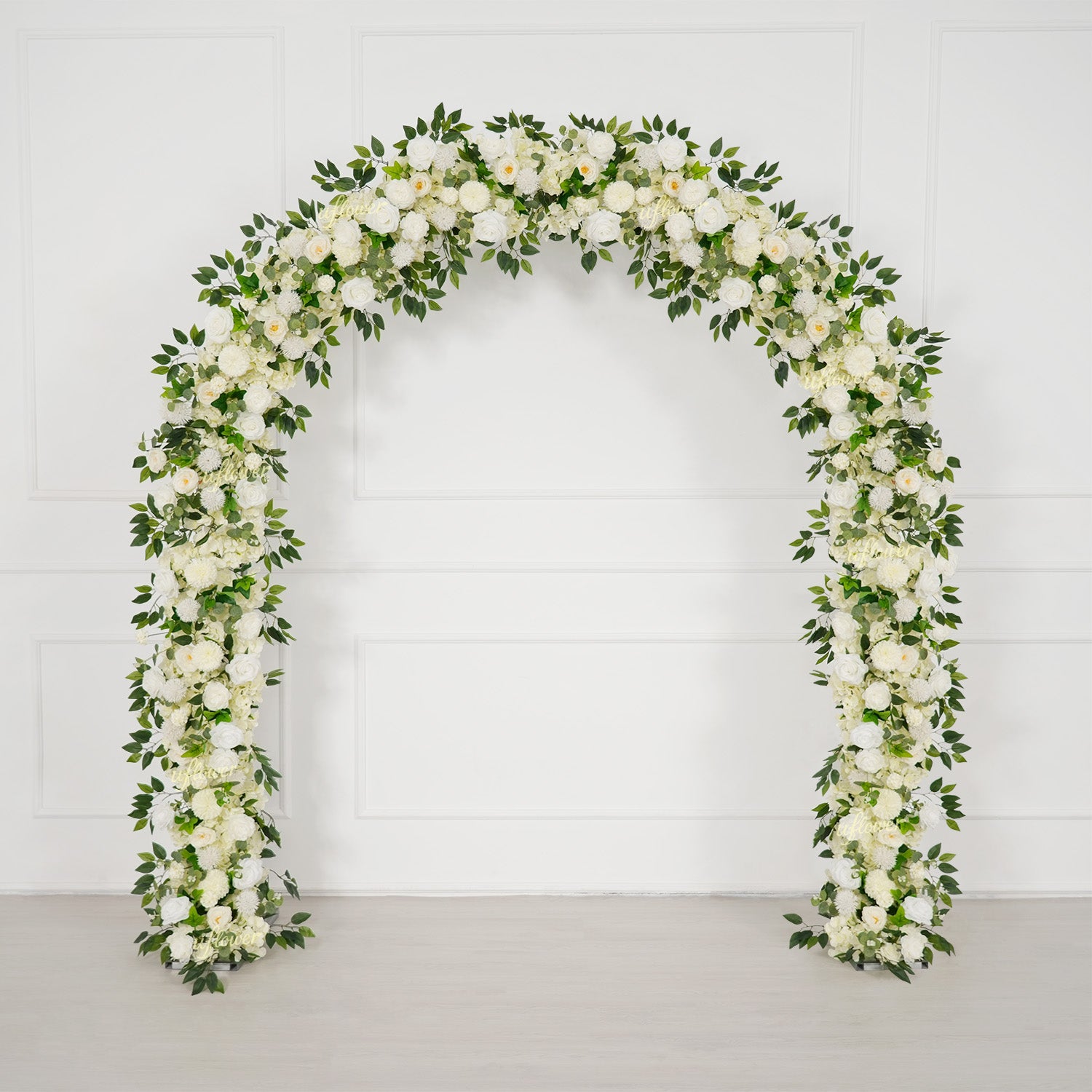 Uflower White Rose Greenery Floral Door Arch Wedding Party Backdrop Decoration