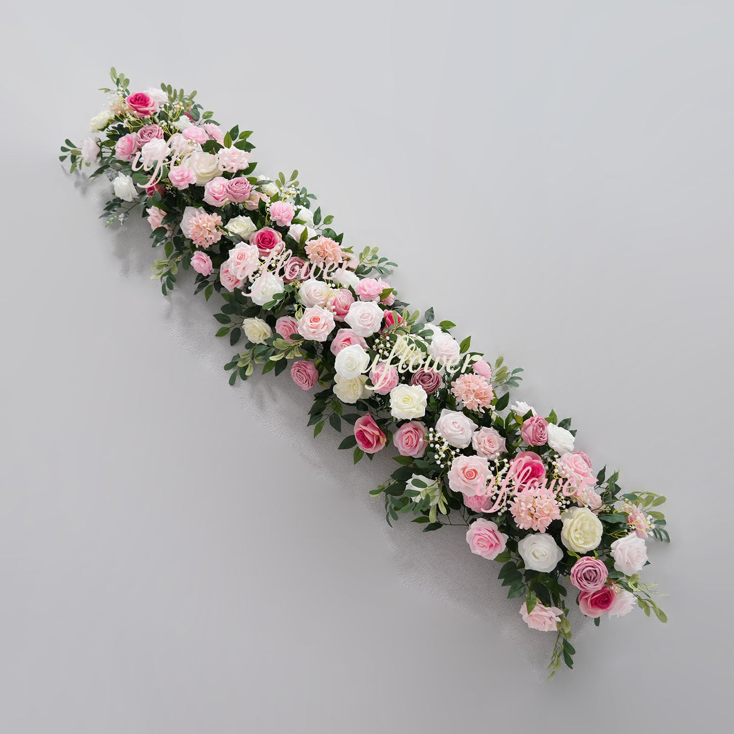 Artificial Pink Rose Flower Arrangement Wedding Backdrop Decor Props
