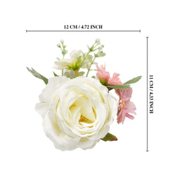 Uflower Pink White Series Bride Bouquet Wrist Corsage Groom Boutonniere Wedding Event Supplies