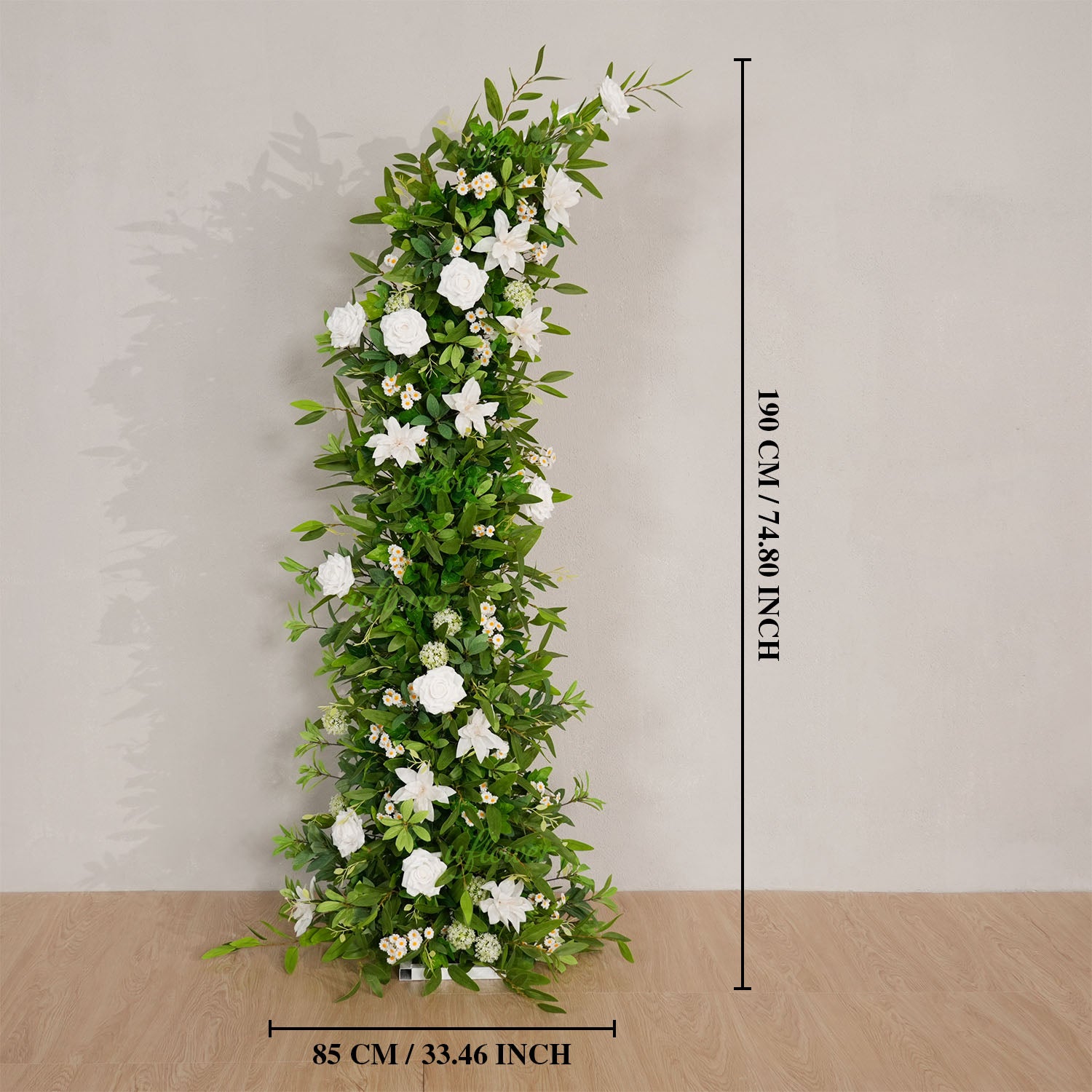Uflower White Green Floral Arrangement Horn Arch Wedding Backdrop Props