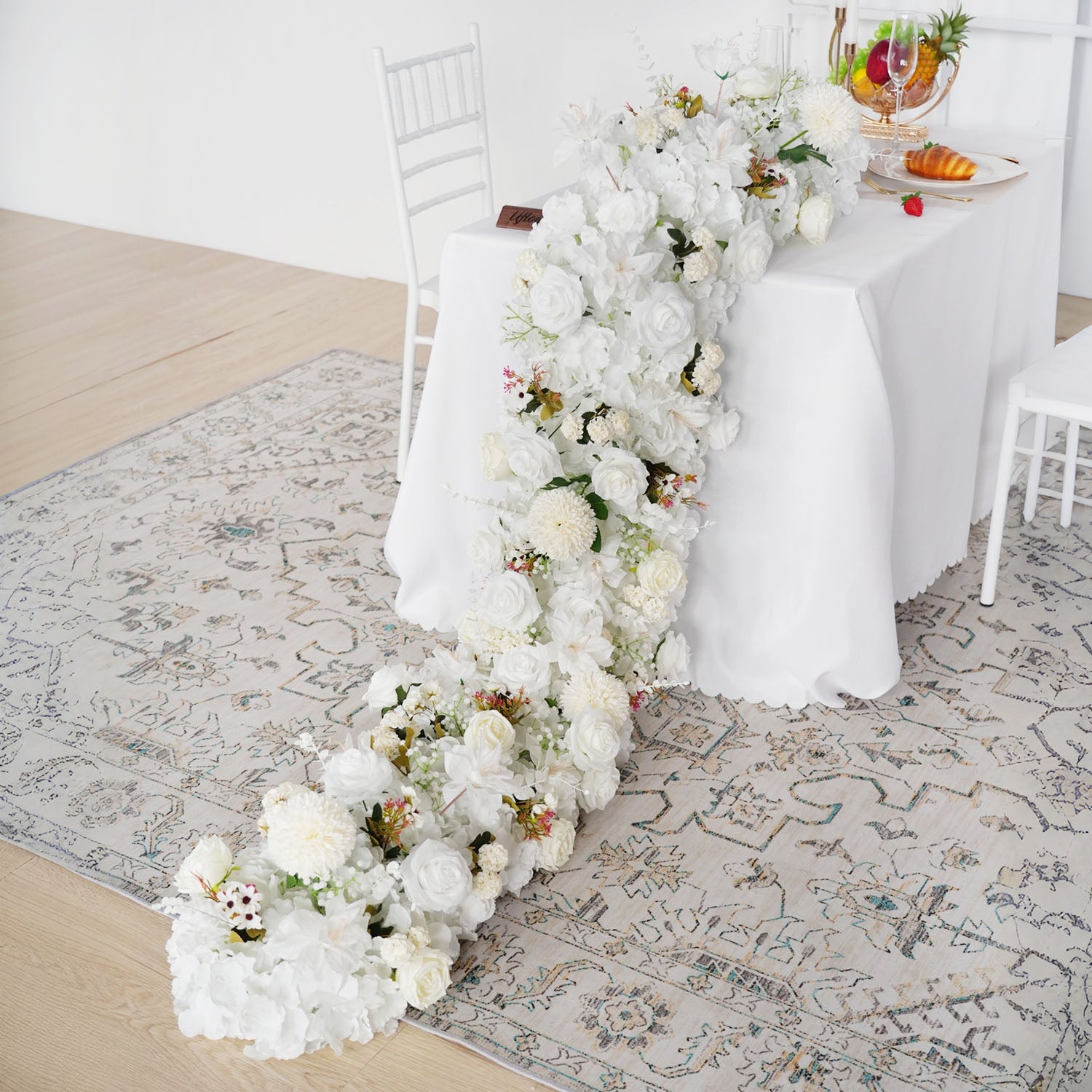 Uflower Artificial Flower Row Sofa Table Runner Floor Flower Arrangement