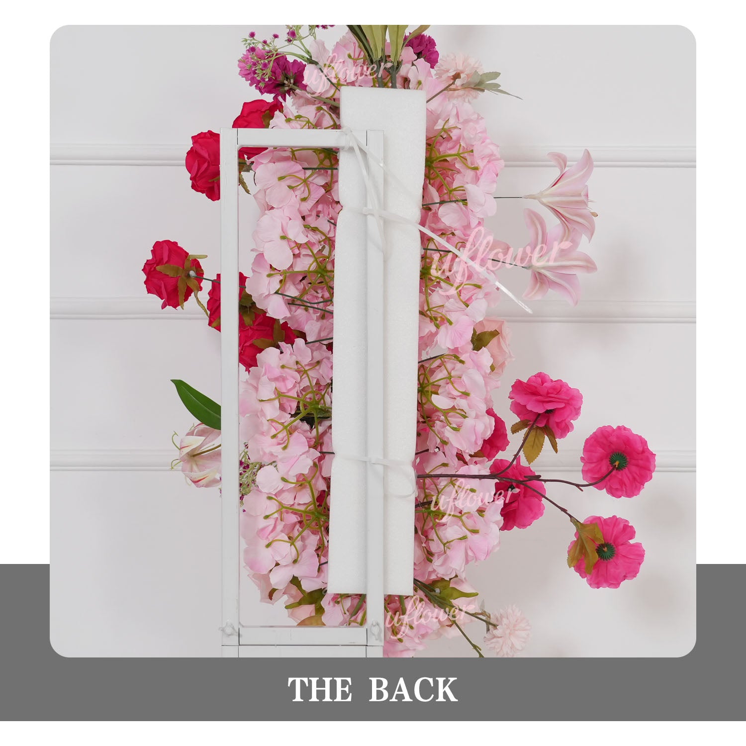 Uflower Rose Pink Floral Arrangement Wedding Backdrop Floral Props