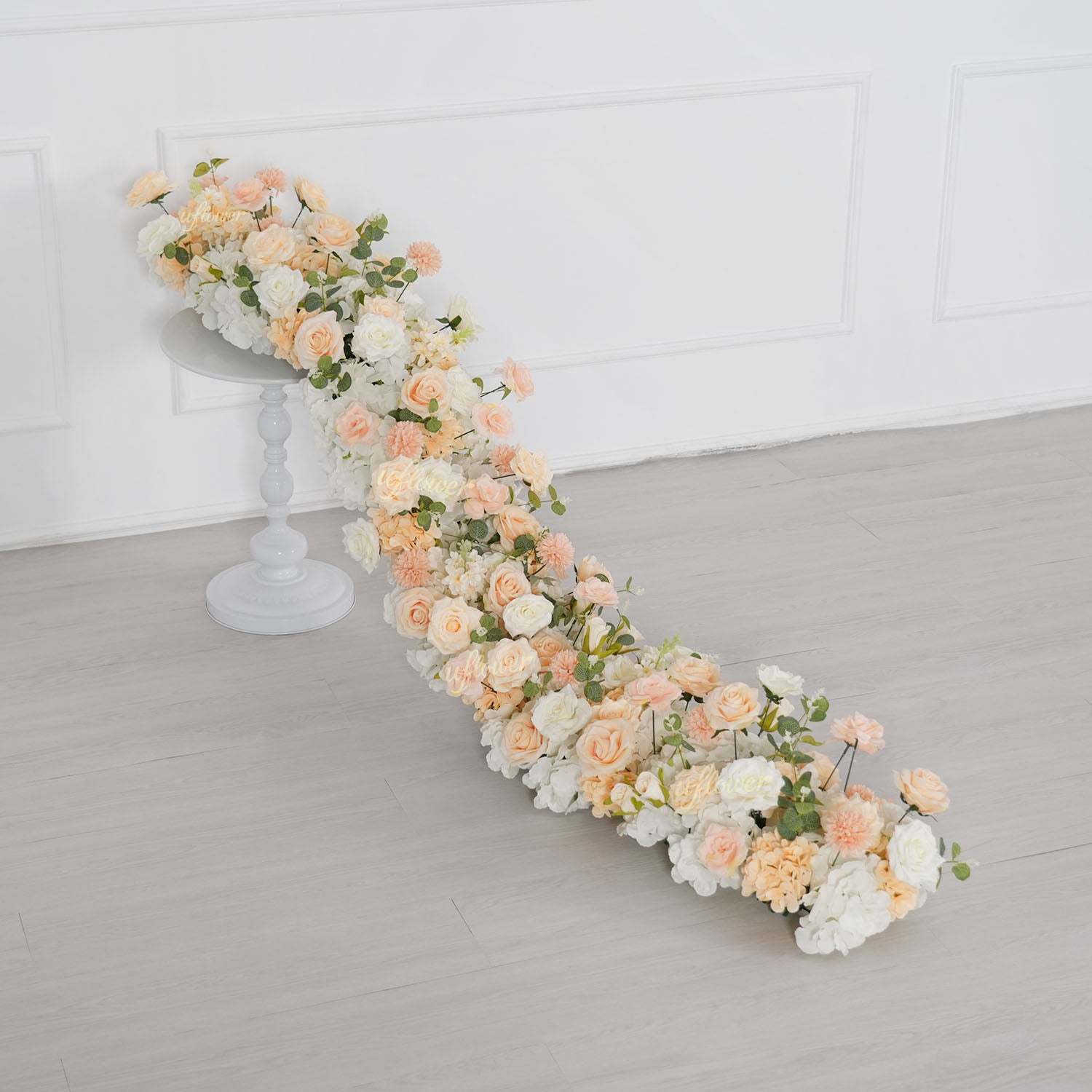 Uflower Champagne Rose Floral Square Arch Wedding Party Backdrop Decoration