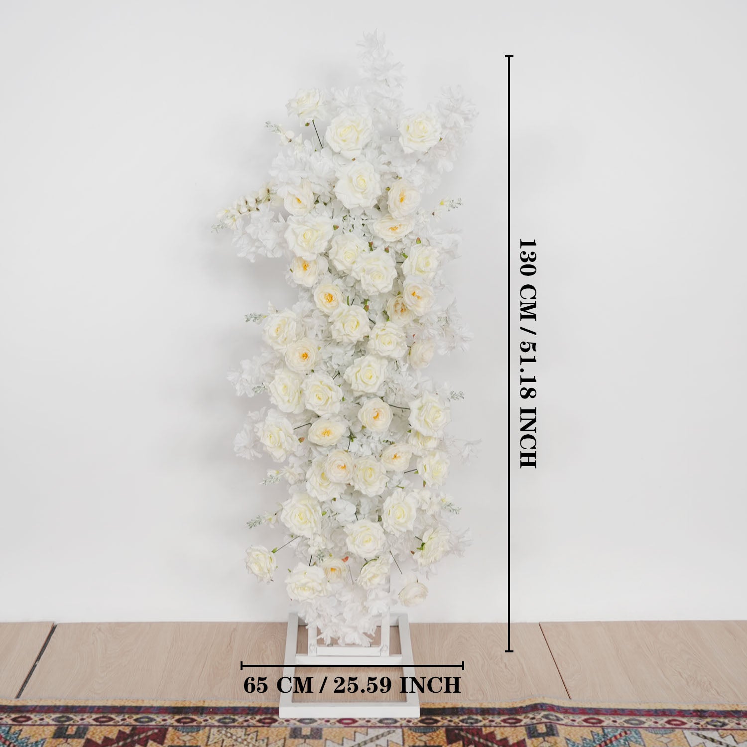 Uflower White Rose Wedding Background Arch KT Board Decoration Flower Arrangement