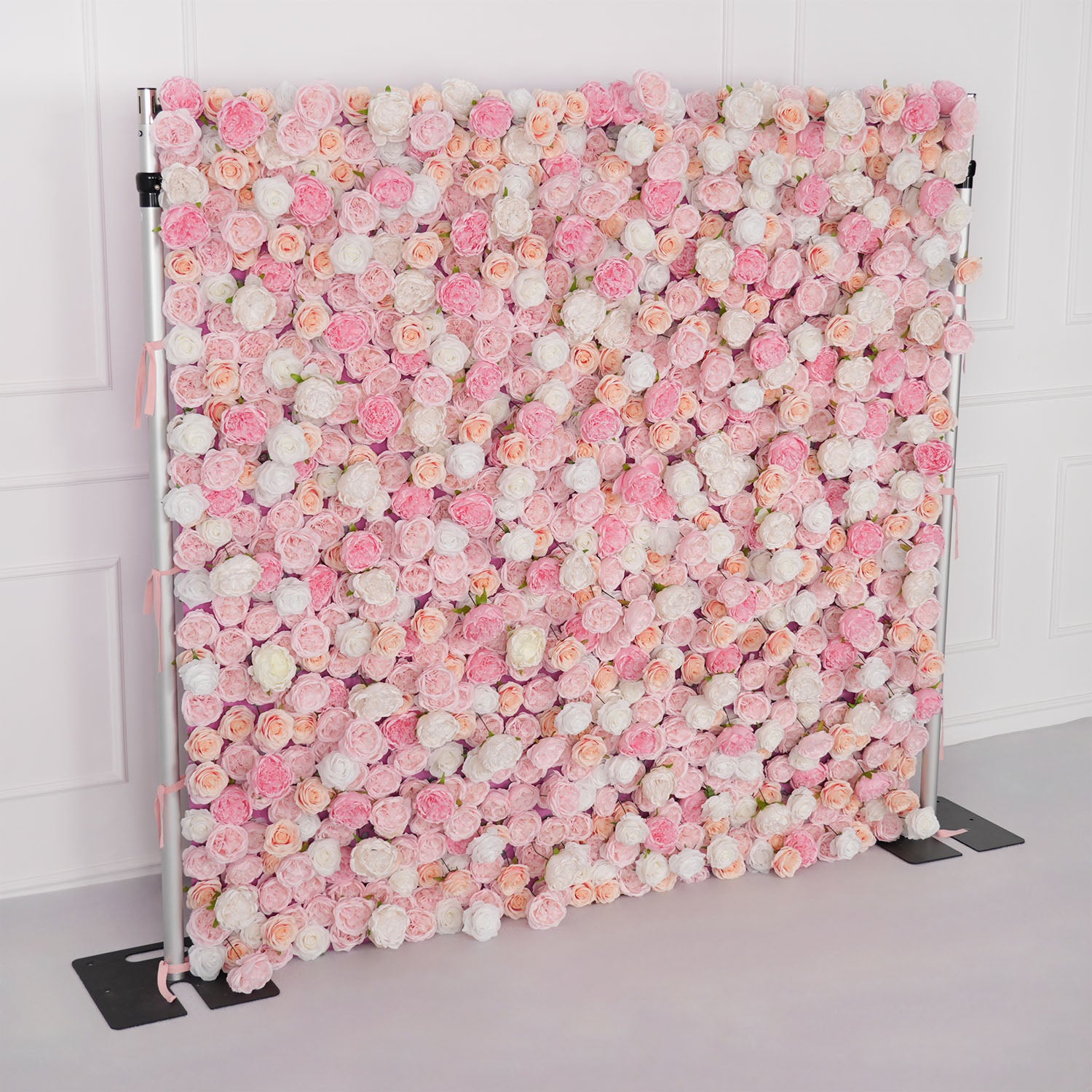 Uflower Artificial Pink Rose Wall Wedding Backdrop Decor