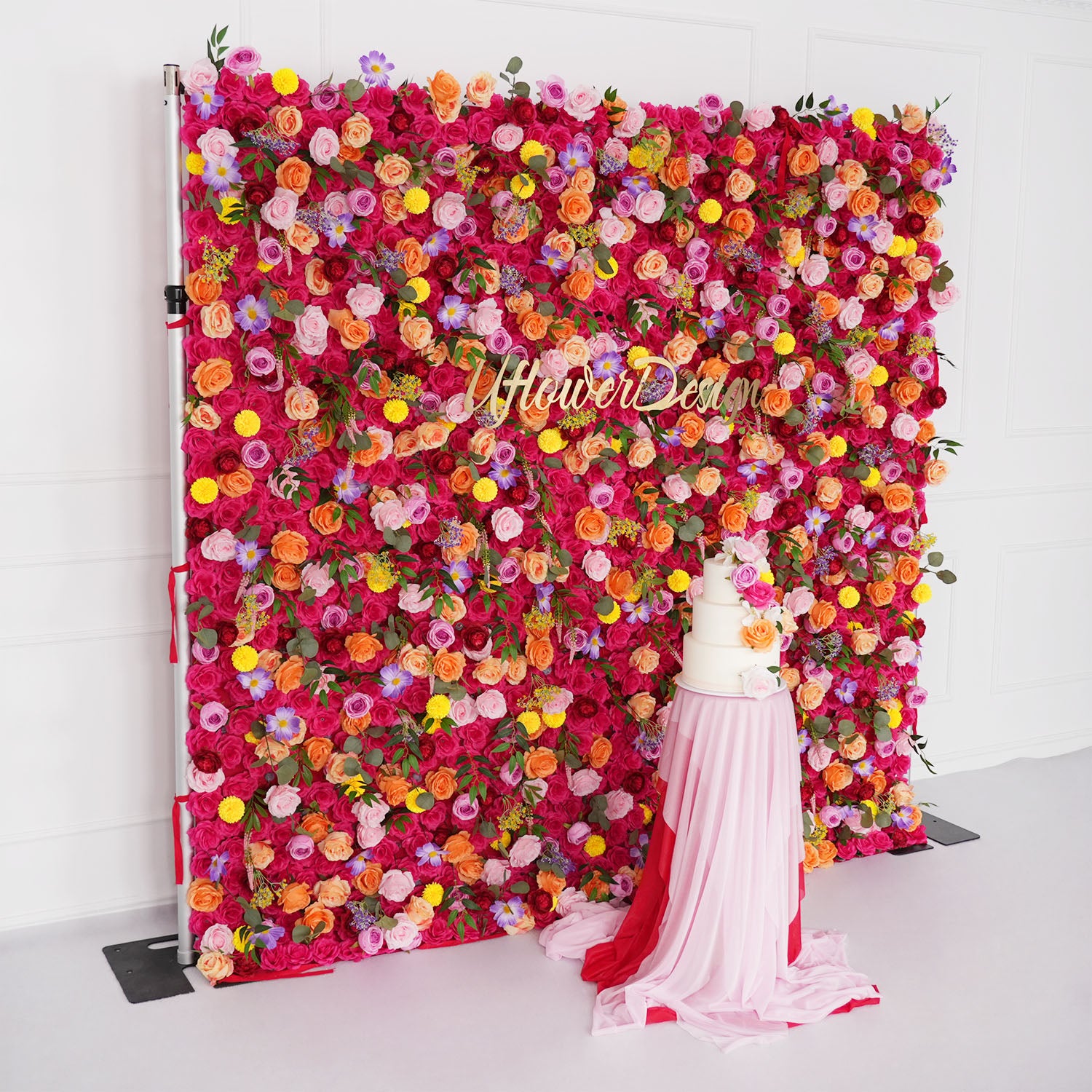 Uflower Artificial Colored Flower Wall Wedding Backdrop Deco Birthday Party