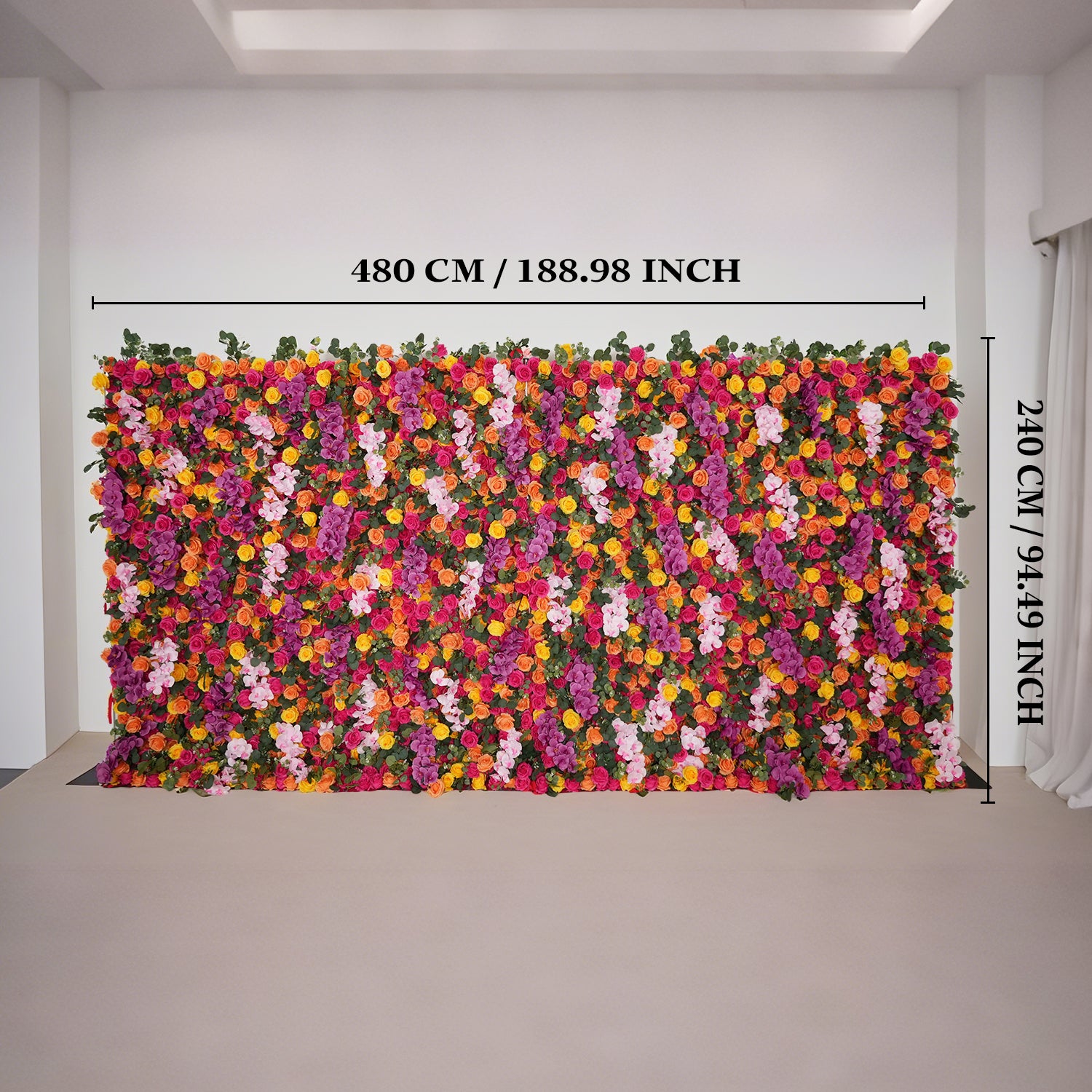 Artificial Mix Rose Butterfly Orchid 5D Wedding Flower Wall