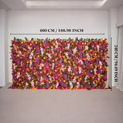 Artificial Mix Rose Butterfly Orchid 5D Wedding Flower Wall