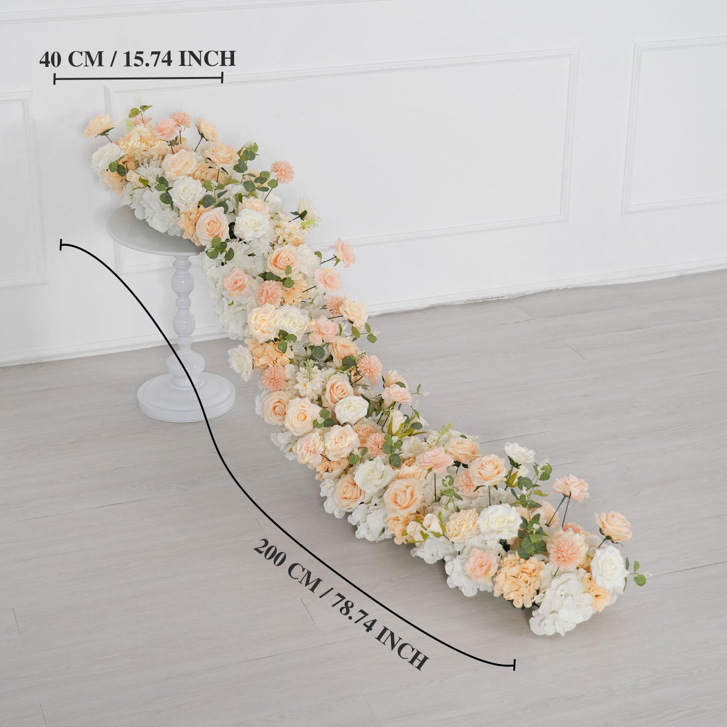 Uflower Champagne Rose Floral Square Arch Wedding Party Backdrop Decoration