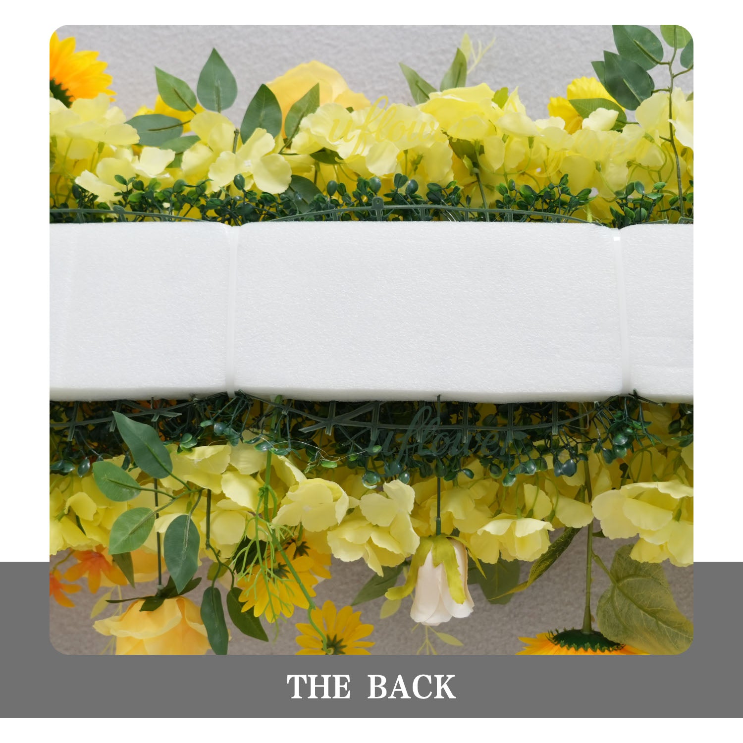 Uflower Yellow Rose Sunflower Table Runner Sofa Floral Wedding Backdrop Decor