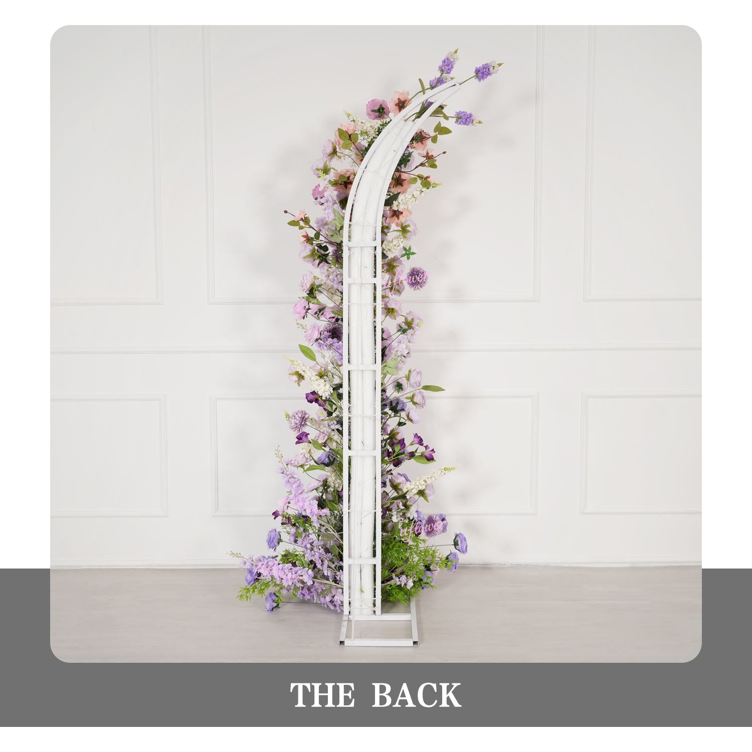 Uflower Gradient purple Floral Horn Arch Wedding Party Backdrop Decor