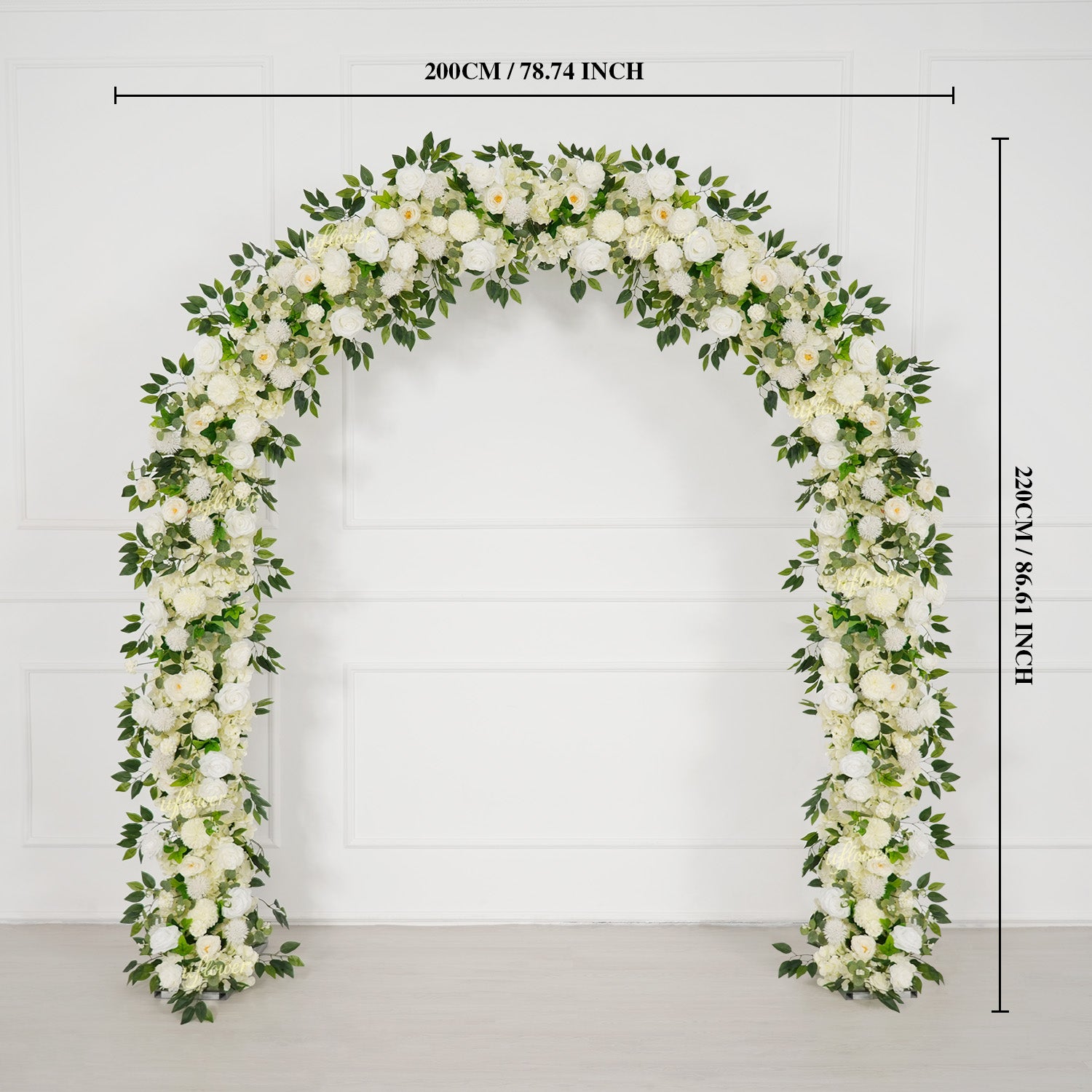 Uflower White Rose Greenery Floral Door Arch Wedding Party Backdrop Decoration