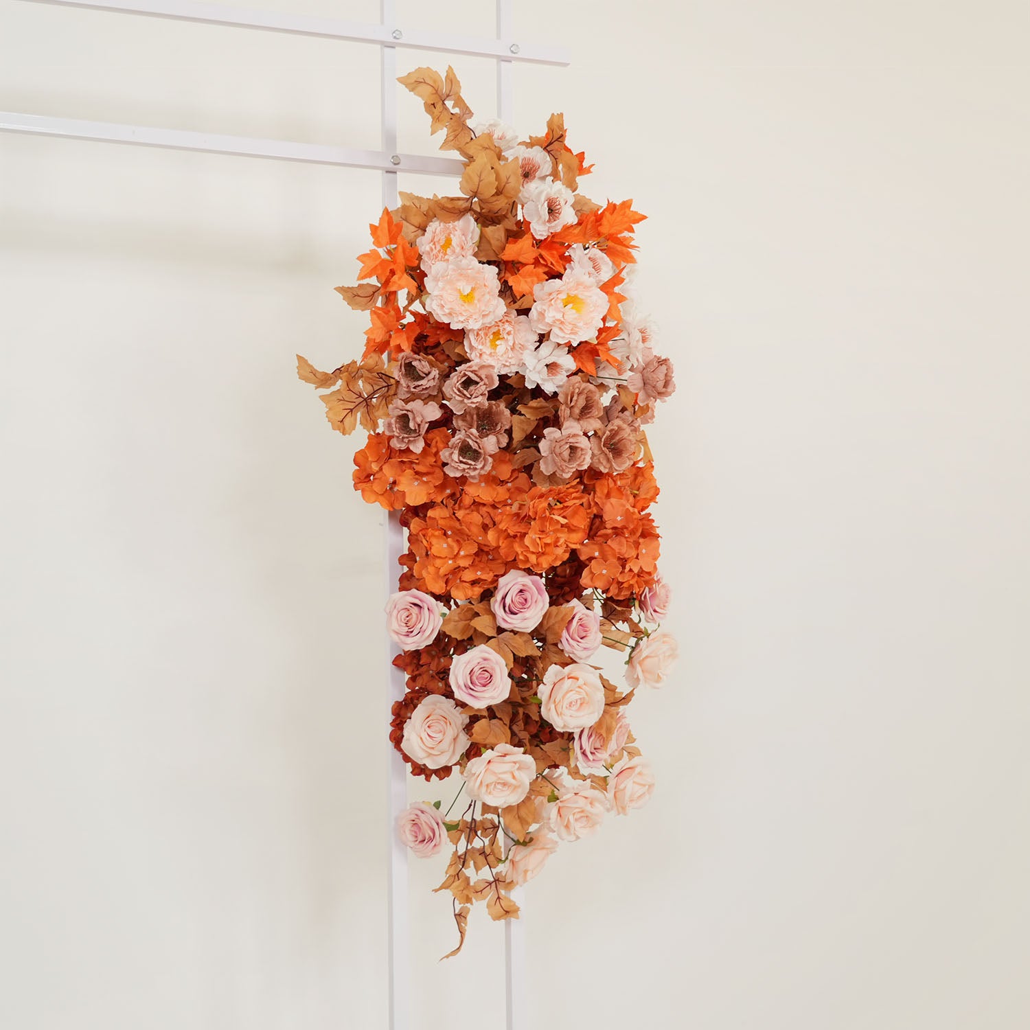 Uflower Artificial Autumn Pink Flower Row Wedding KT Backdrop Decor