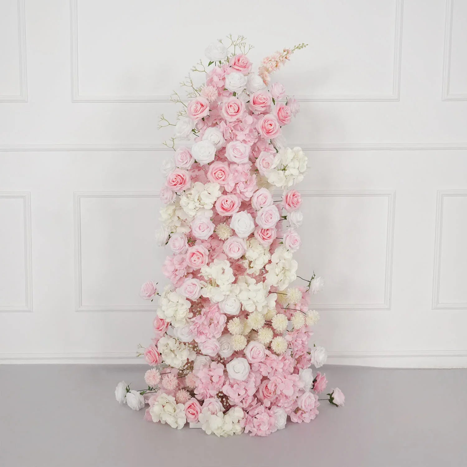 Uflower Artificial Pink White Wedding KT Backdrop Flower Row Decor - Uflower