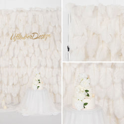 Uflower Artificial White 5D Flower Wall Wedding Backdrop Deco Birthday Party
