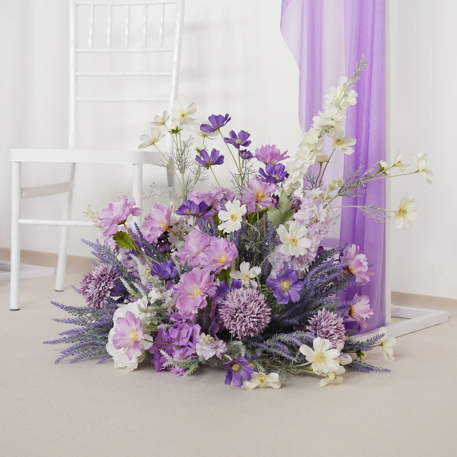 Artificial Purple Lavender Hang Flower Arrangement Wedding Backdrop Decor Props