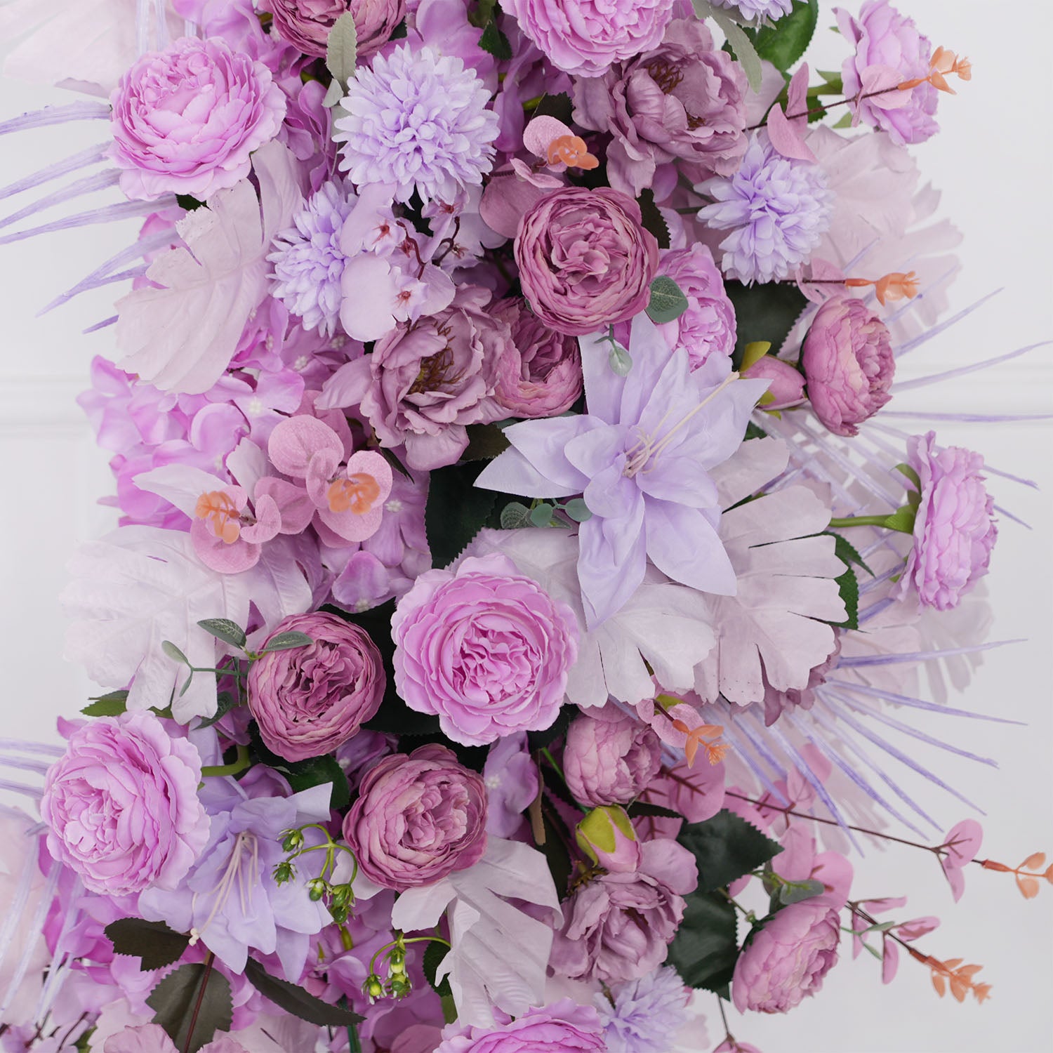 Artificial Purple Wedding KT Backdrop Flower Row Decor