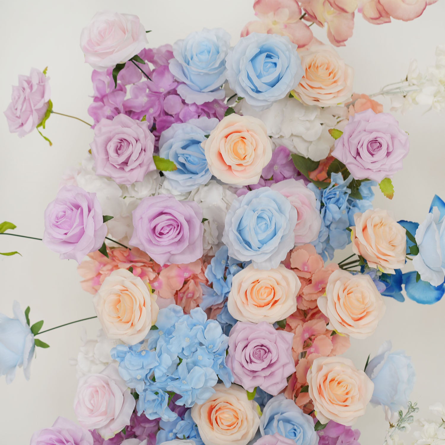 Uflower Artificial Purple Blue Wedding KT Backdrop Flower Row Decor